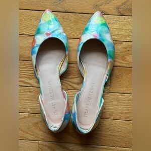 Stuart Weitzman Floral Patent Twodays D’Orsay Flats Size 6.5 Rare find